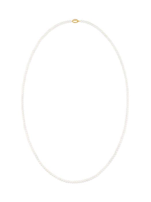 Silver Freshwater Pearl Long Bead Necklace商品第2张图片规格展示