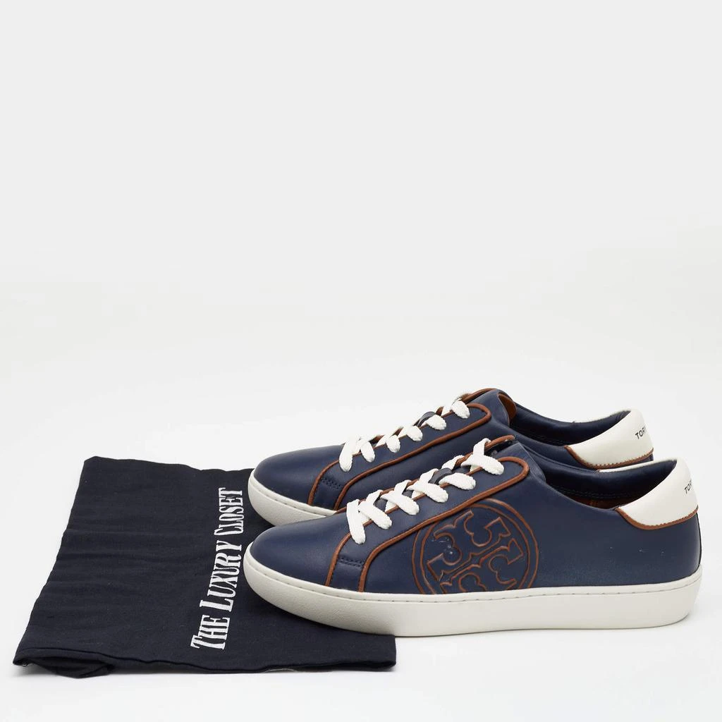 Tory Burch Navy Blue Leather Chance Low Top Sneakers Size 37.5 商品