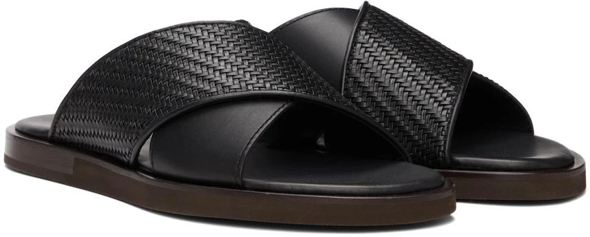 商品Zegna|Black Pelletessuta Baleari Sandals,价格¥1751,第4张图片详细描述