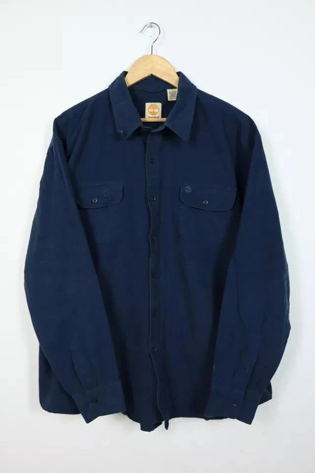 商品Timberland|Vintage Timberland Solid Navy Flannel Button-Down,价格¥385,第1张图片