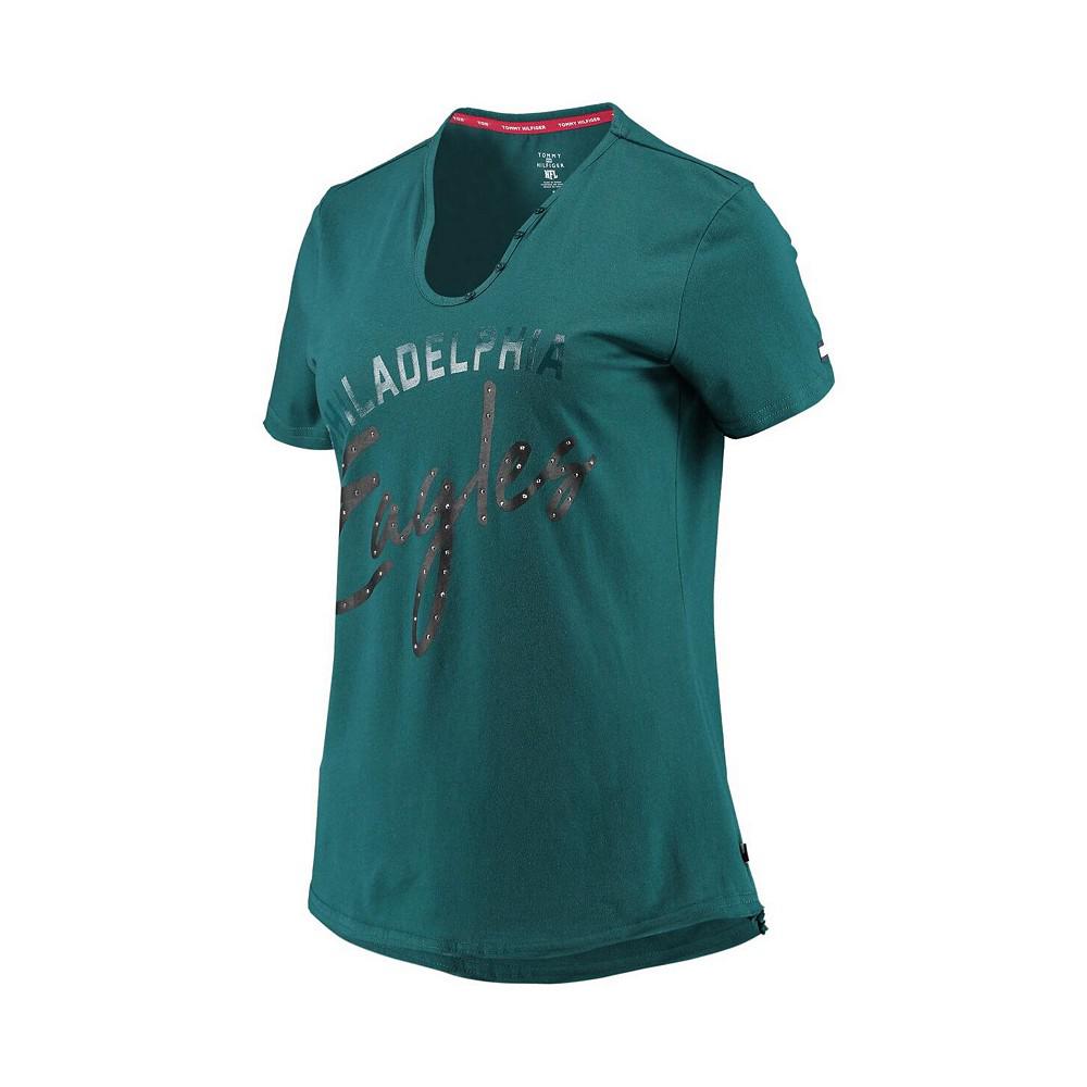 Women's Midnight Green Philadelphia Eagles Riley V-Neck T-shirt商品第3张图片规格展示