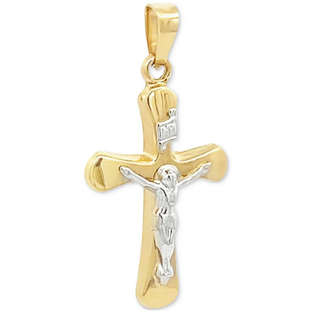 商品Macy's|Crucifix Cross Pendant in 14k Yellow and White Gold,价格¥1031,第2张图片详细描述