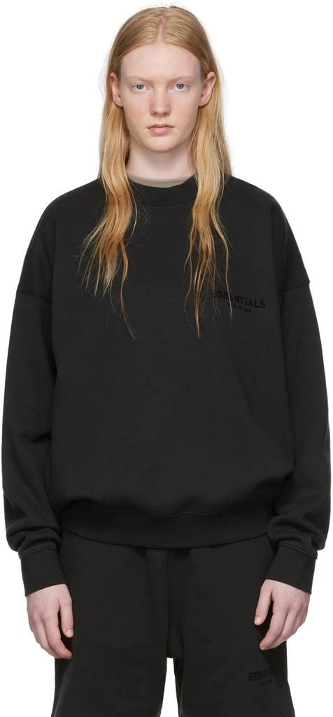 商品Essentials|Black Crewneck Sweatshirt,价格¥610,第1张图片