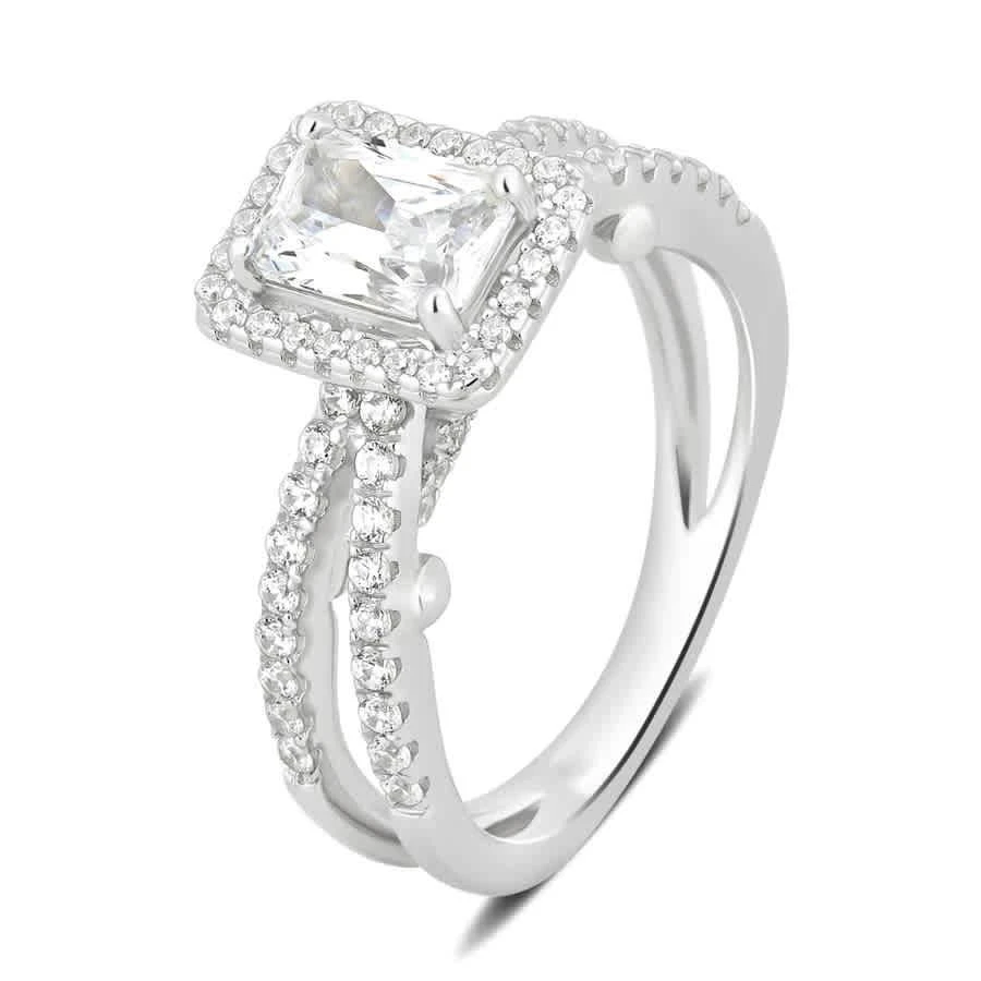 商品DiamondMuse|2.80 cttw Cubic Zirconia Split Shank Engagement Ring in Sterling Silver for Women,价格¥297,第2张图片详细描述
