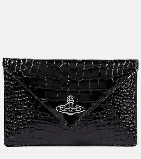 商品Vivienne Westwood|Croc-effect leather clutch,价格¥2492,第1张图片