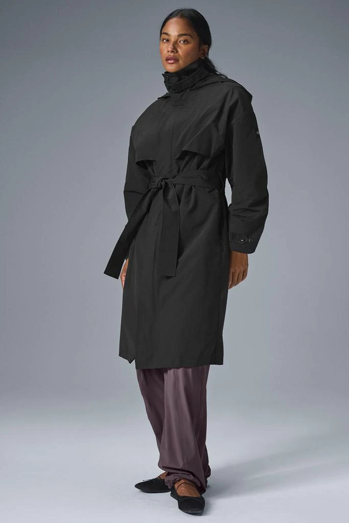 商品Alo|Crinkle On The Move Trench - Black,价格¥2288,第1张图片