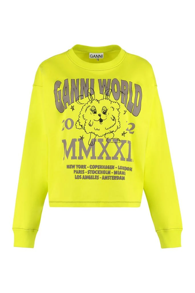 商品Ganni|Ganni Long Sleeve Cotton T-shirt,价格¥1025,第1张图片