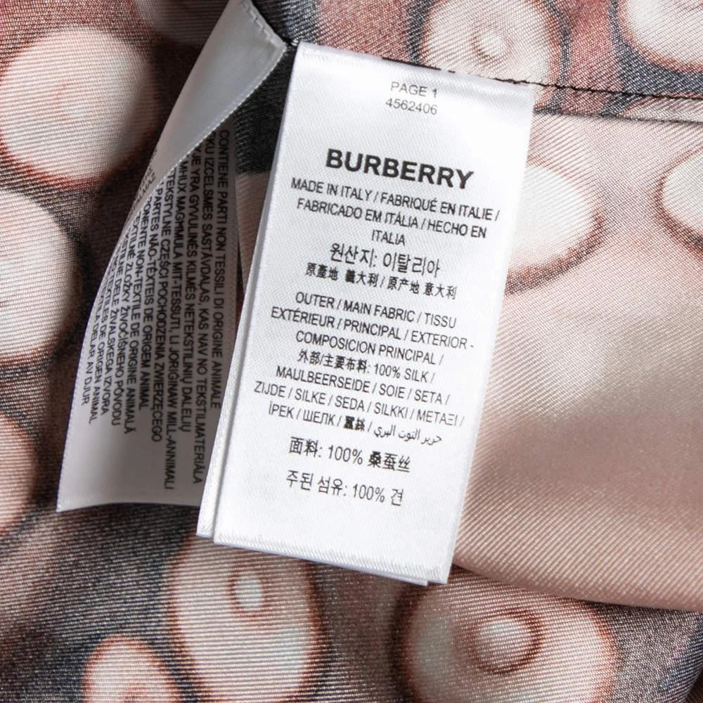 Burberry London Brown Octopus Print Silk Long Sleeve Shirt S 商品