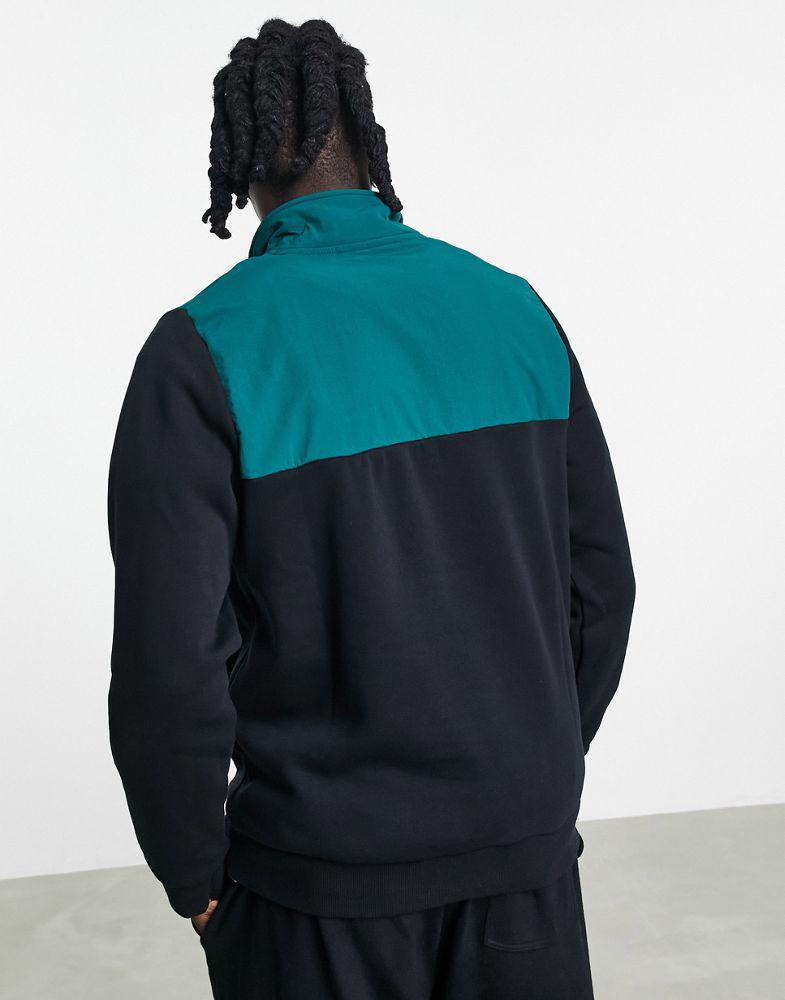 Fila colour blocked fleece in black & green商品第3张图片规格展示