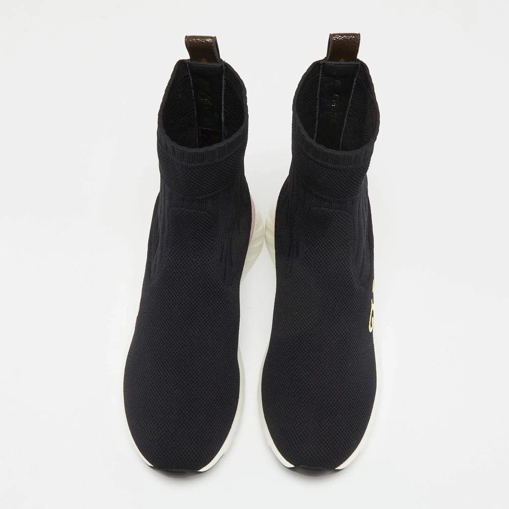 商品[二手商品] Louis Vuitton|Louis Vuitton Black Knit Fabric Aftergame High-Top Sneakers Size 36,价格¥3259,第3张图片详细描述