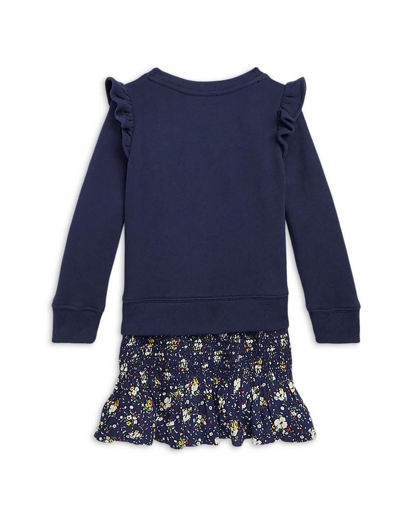 商品Ralph Lauren|Girls Floral Fleece Sweatshirt & Dress Separates - Little Kid, Big Kid,价格¥417-¥442,第4张图片详细描述