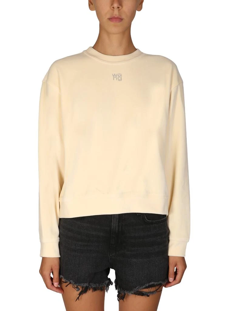 商品Alexander Wang|T by Alexander Wang Soft Velour Crewneck Sweatshirt,价格¥2163,第1张图片