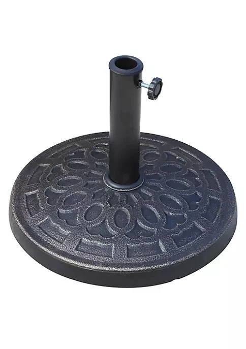 商品Outsunny|17 26.4 Lbs Round Resin Umbrella Base Stand Market Parasol Holder With Beautiful Decorative Pattern And Easy Setup For %CF%861 %CF%861.89 Pole For Lawn Deck Backyard Garden Bronze,价格¥440,第1张图片