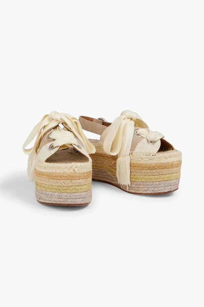 商品Chloé|Suede-trimmed canvas platform espadrille sandals,价格¥2425,第2张图片详细描述