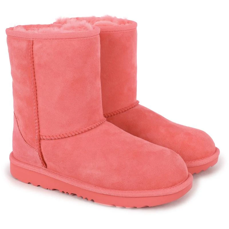 商品UGG|Logo leather boots in pink,价格¥1033,第1张图片