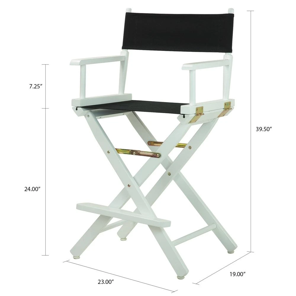 商品Casual Home|24" Director's Chair White Frame-Black Canvas,价格¥1035,第5张图片详细描述