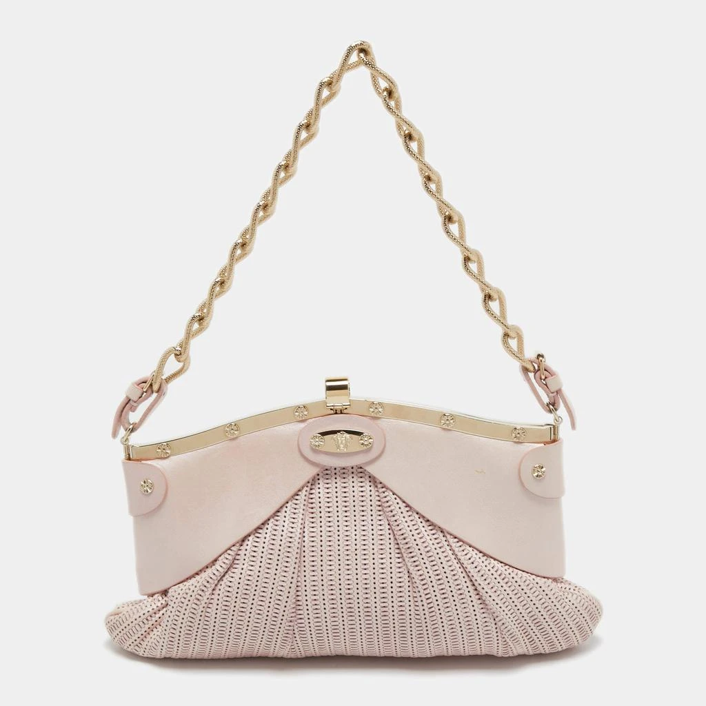 商品[二手商品] Versace|Versace Pink Fabric Mirror Frame Chain Shoulder Bag,价格¥3304,第4张图片详细描述