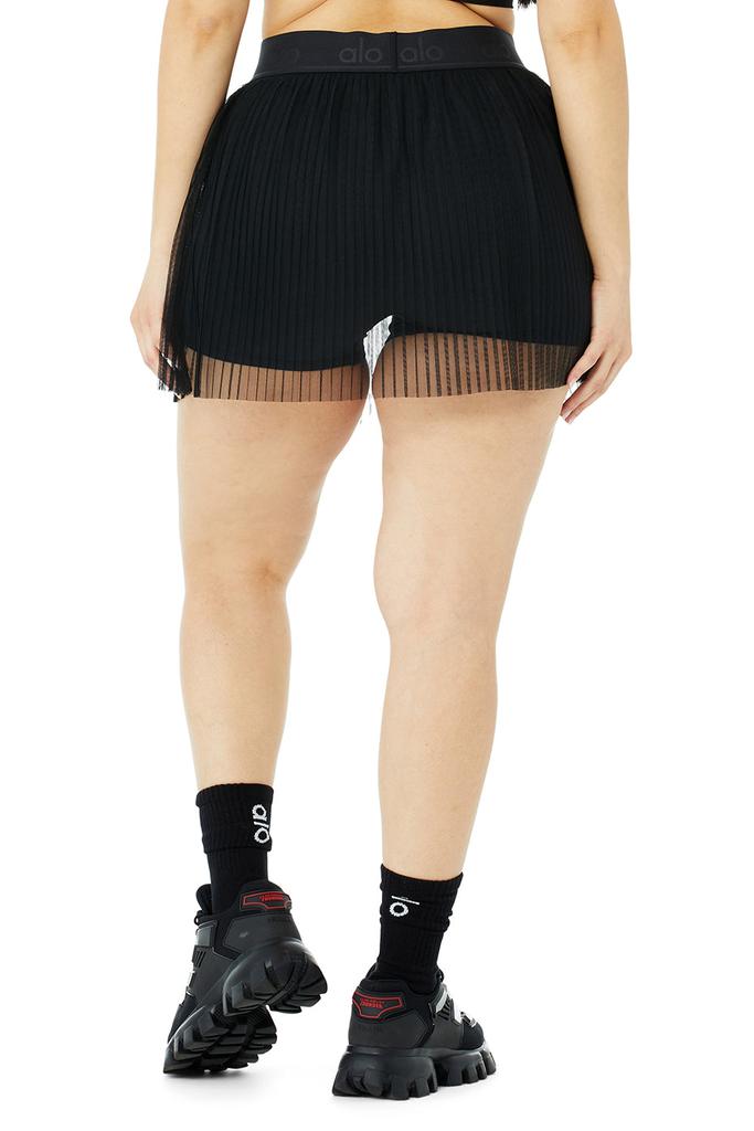 Mesh Flirty Tennis Skirt - Black商品第7张图片规格展示
