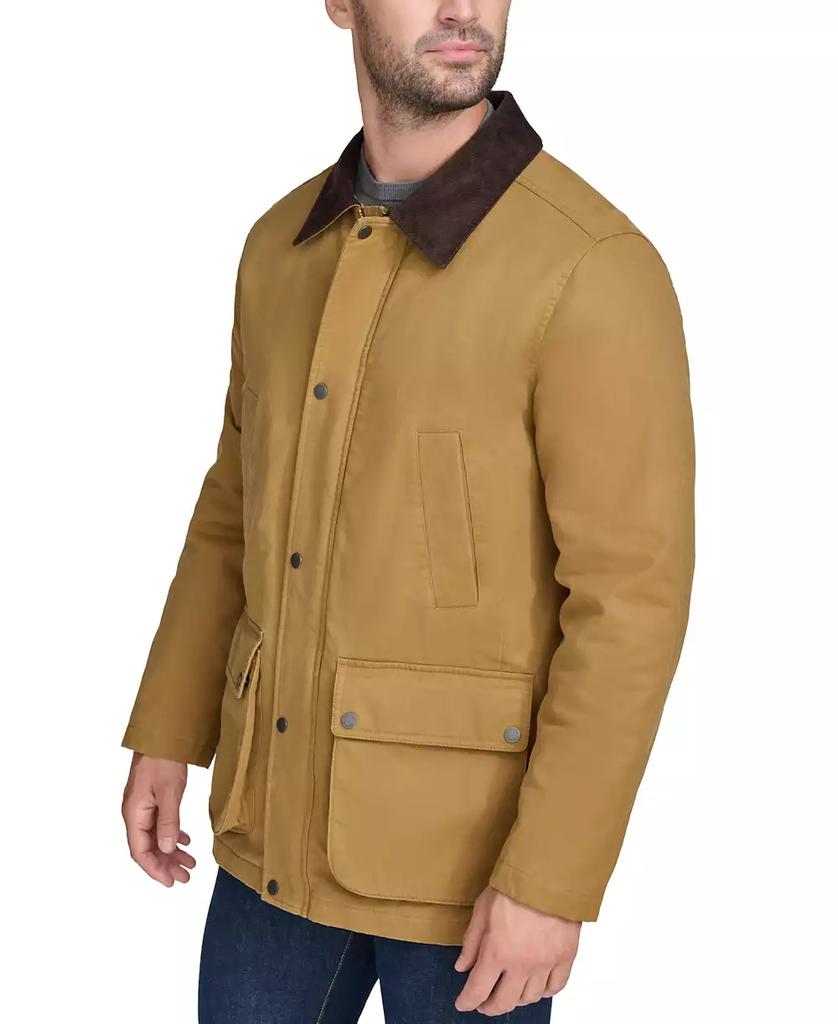 Shop Men's Corduroy-Shirt-Collar Waxed Rain Jacket on Sale at