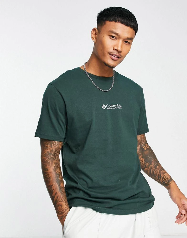 商品Columbia|Columbia CSC basic logo t-shirt in spruce green Exclusive at ASOS,价格¥182,第3张图片详细描述