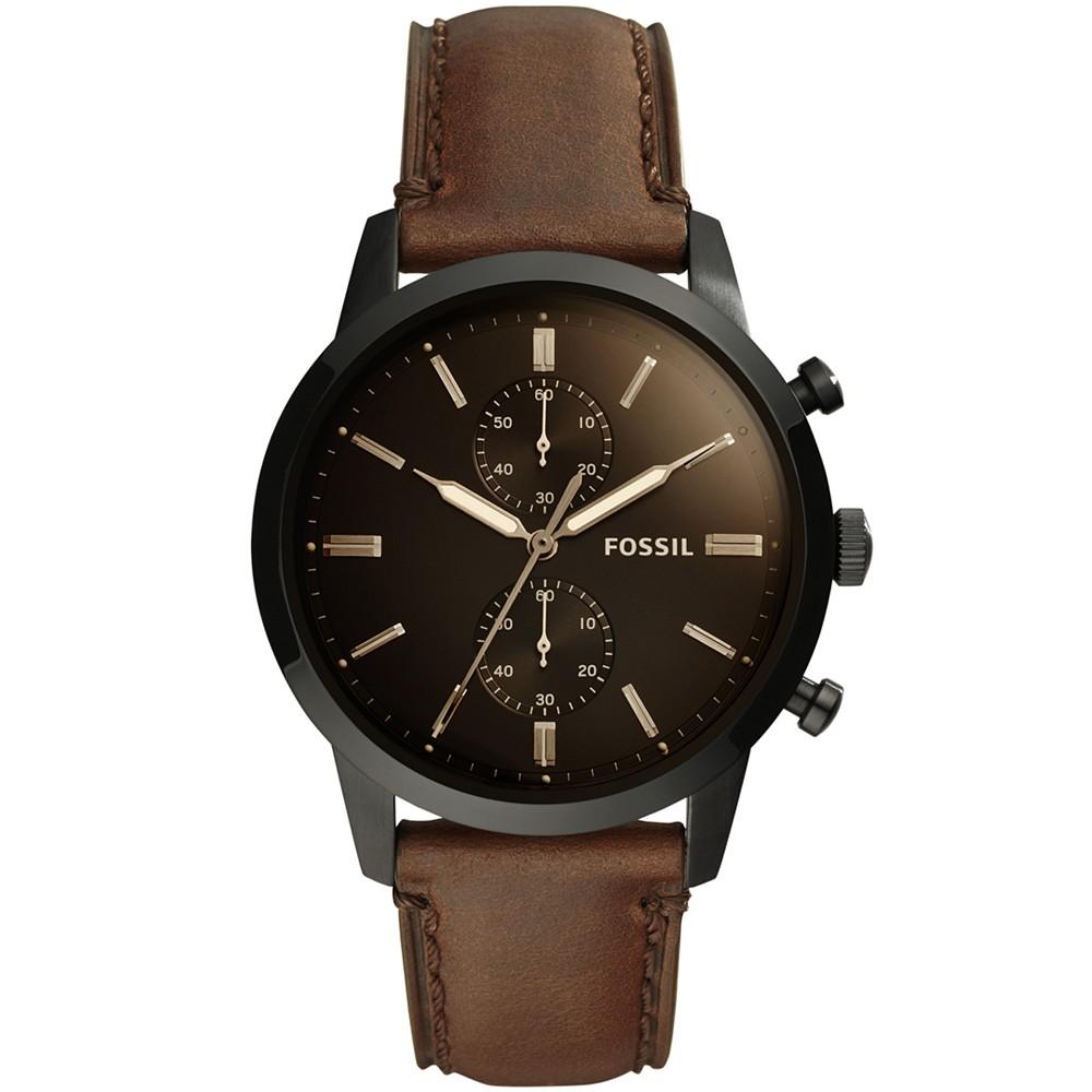 Men's Chronograph Townsman Brown Leather Strap Watch商品第1张图片规格展示