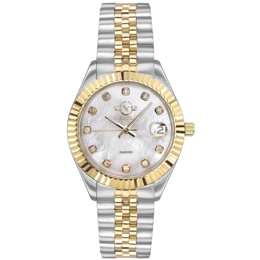 商品Gevril|Naples Quartz White Dial Two-tone Ladies Watch 12404,价格¥3313,第1张图片