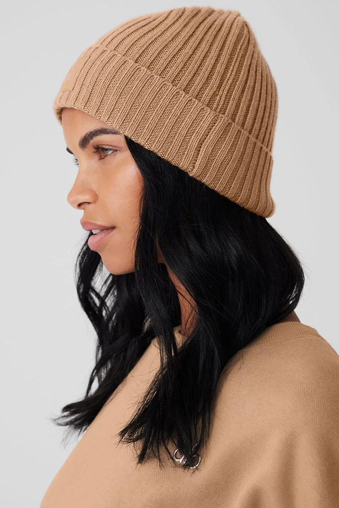 商品Alo|Cashmere Blend Rib Beanie - Toasted Almond,价格¥807,第4张图片详细描述