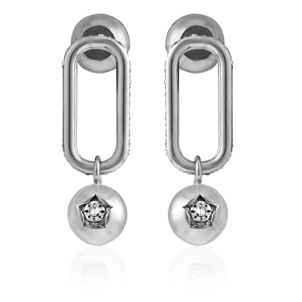 商品Burberry|Crystal Charm Palladium-plated Drop Dangle Earrings,价格¥2499,第1张图片