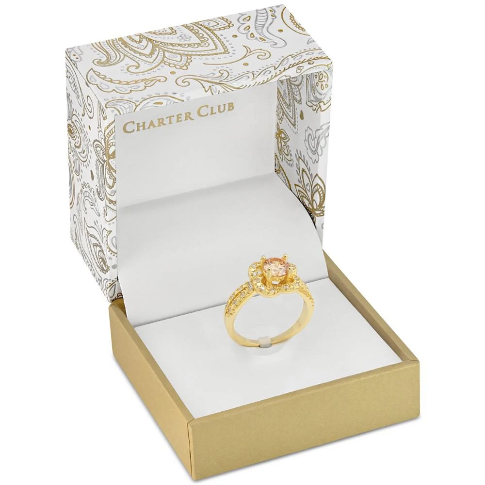 商品Charter Club|Gold-Tone Cubic Zirconia Knot Flower Ring, Created for Macy's,价格¥45,第3张图片详细描述