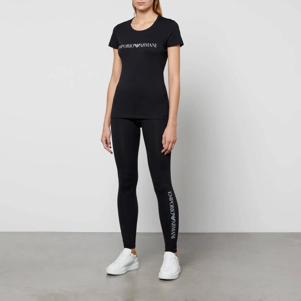 商品Emporio Armani|Emporio Armani Iconic Logo-Detailed Cotton-Blend Leggings,价格¥300,第3张图片详细描述