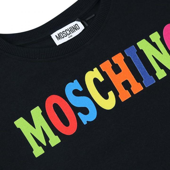 商品Moschino|Black Cropped Multicoloured Logo T Shirt,价格¥283,第4张图片详细描述