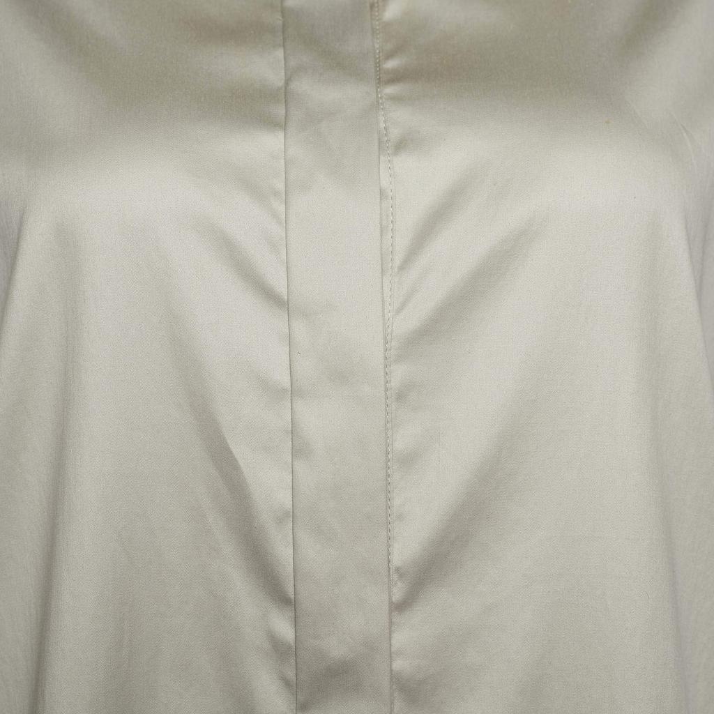 Prada Beige Cotton Gathered Hem Mini Shirt Dress L商品第3张图片规格展示