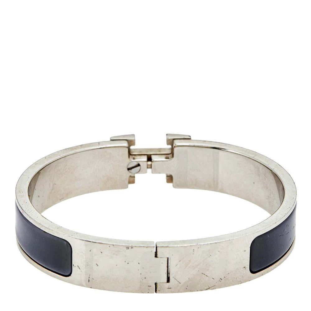 商品[二手商品] Hermes| Hermes Clic H Narrow Grey Enamel Palladium Plated Bracelet PM,价格¥1722,第4张图片详细描述