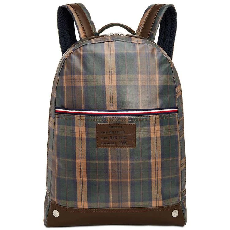 商品Tommy Hilfiger|Men's Coated Woven Plaid Backpack,价格¥659,第1张图片