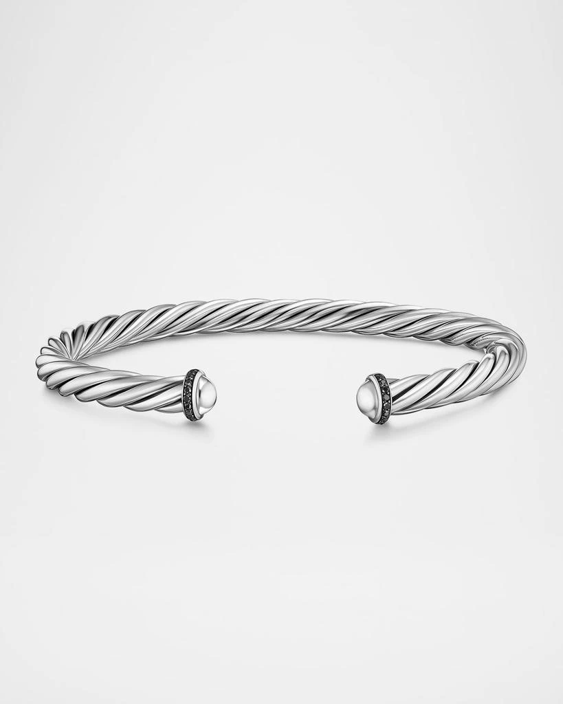 Men's Cable Cuff Bracelet in Silver with Diamonds, 6mm 商品