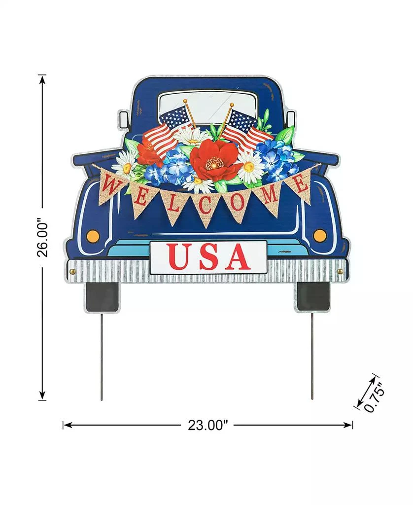 商品Glitzhome|26" H Patriotic, Americana Metal Truck Yard Stake or Wall Decor or Standing Decor,价格¥335,第4张图片详细描述
