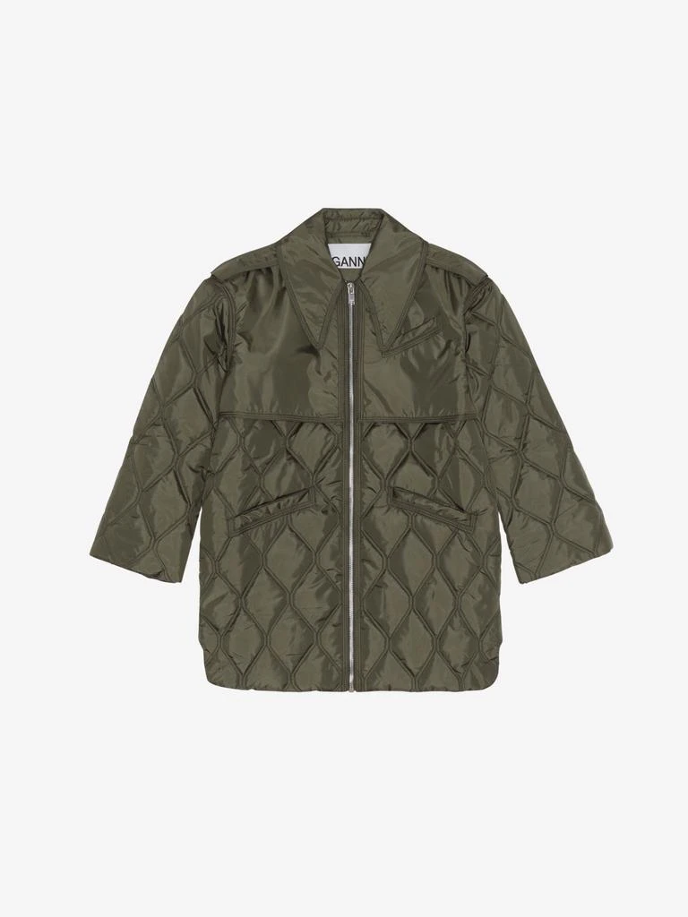 商品Ganni|Ganni khaki ripstop quilt coat,价格¥2715,第1张图片