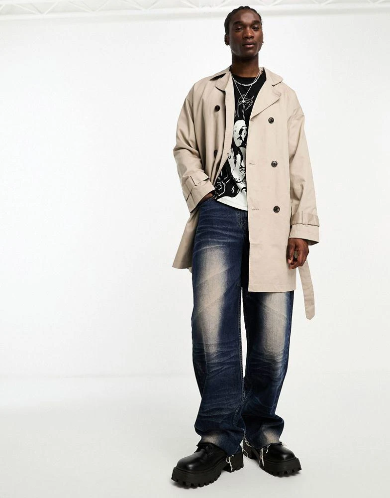 商品ADPT|ADPT oversized trench coat in beige,价格¥520,第1张图片