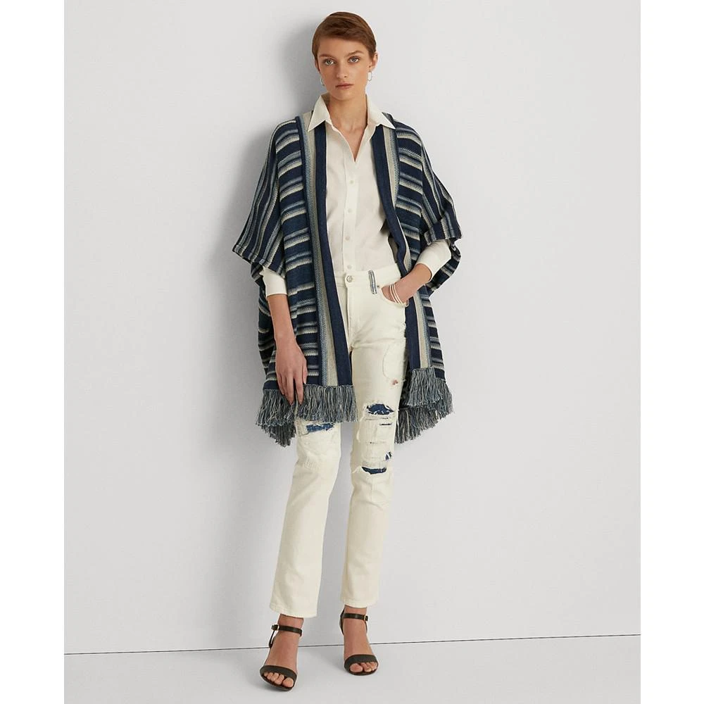 商品Ralph Lauren|Striped Cotton Fringe-Trim Cardigan,价格¥436,第4张图片详细描述