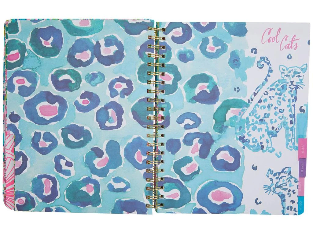 商品Lilly Pulitzer|Lilly Pulitzer Jumbo 2021-2022 Planner Daily Weekly Monthly, Hardcover Agenda Dated Aug 2021 - Dec 2022, 17 Month Calendar with Notes Pages, Stickers, Pocket, & Laminated Dividers, Cabana Cocktail,价格¥186,第3张图片详细描述