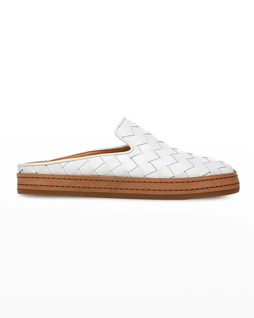 商品Vince|Canella Woven Leather Flat Mules,价格¥850,第1张图片