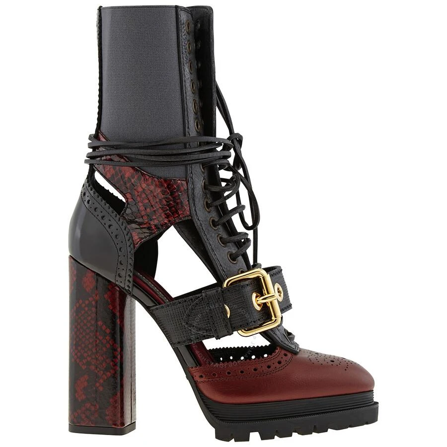 商品Burberry|Ladies Westmarsh Leather And Snakeskin Cutout Ankle Boots,价格¥15555,第1张图片