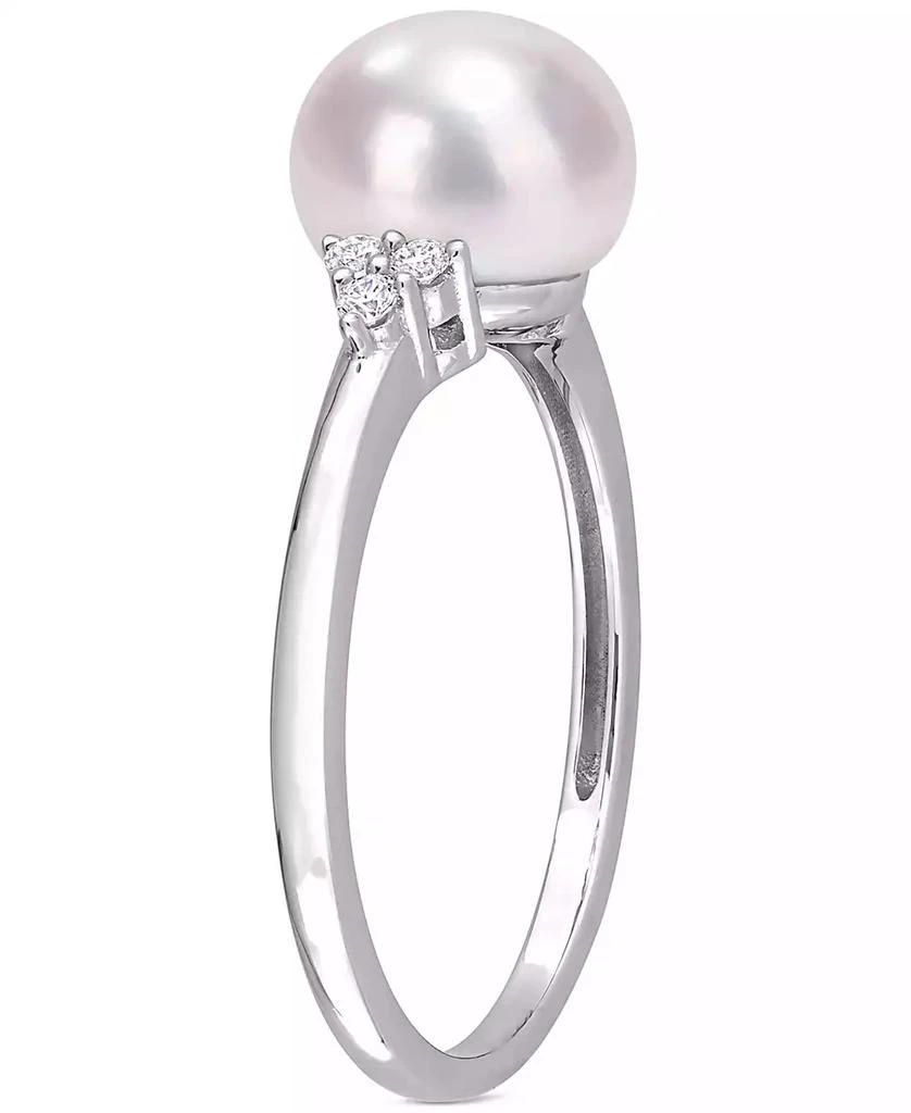 商品Macy's|Cultured Freshwater Pearl (7-1/2mm) & Cubic Zirconia Ring in Sterling Silver,价格¥524,第4张图片详细描述