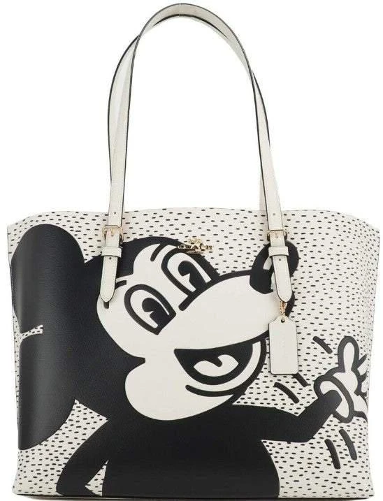 商品Coach|COACH (C6978) Mickey Mouse X Keith Haring Mollie Large Leather Shoulder Tote Bag,价格¥2730,第1张图片