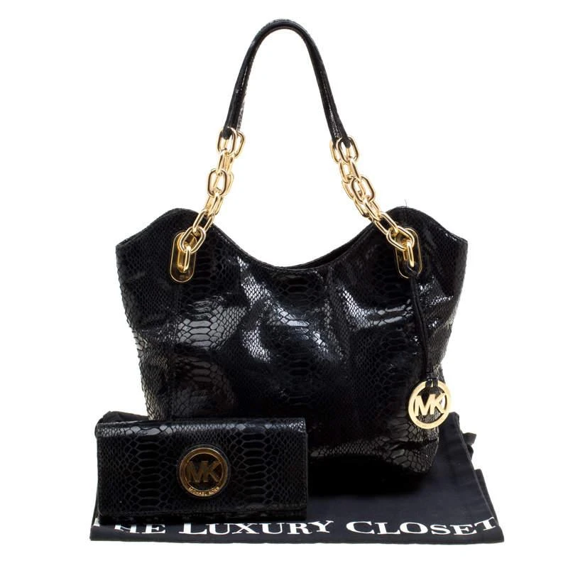 Michael Michael Kors Python Embossed Leather Medium Lilly Chain Tote 商品