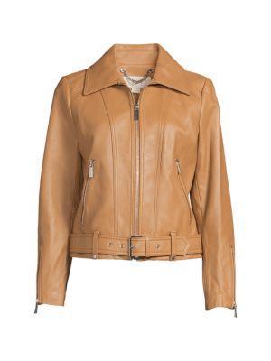 商品Michael Kors|Missy Belted Leather Jacket,价格¥1341,第5张图片详细描述