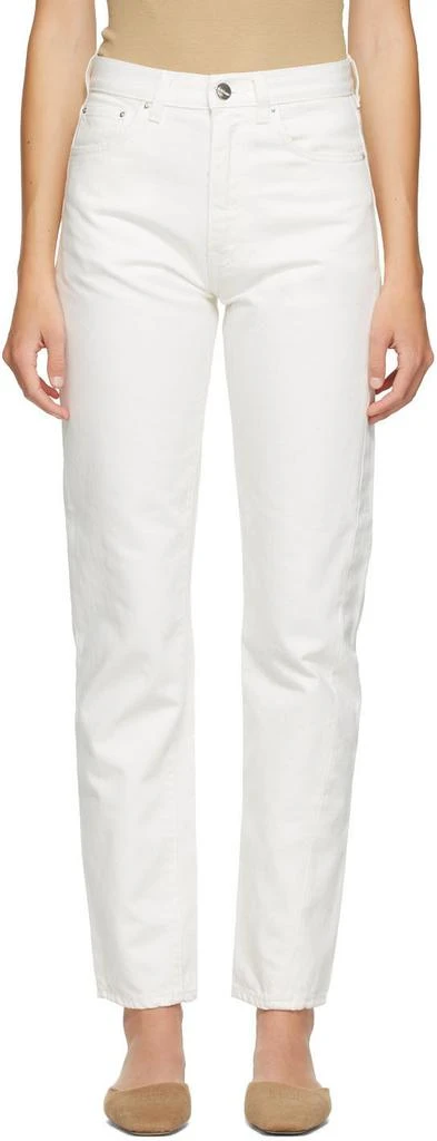 商品Totême|SSENSE Exclusive White Twisted Seam Jeans,价格¥1319,第1张图片