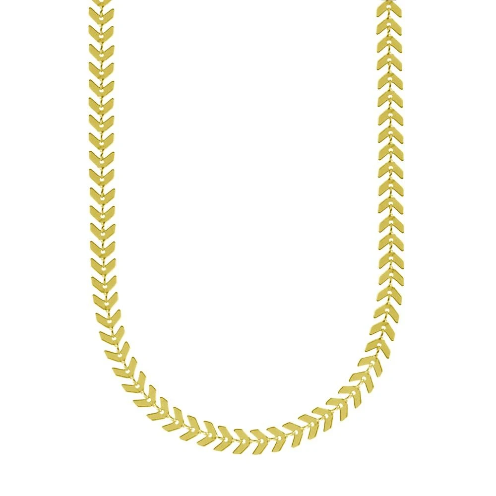 商品Essentials|Chevron 18" Chain Necklace in Silver Plate or Gold Plate,价格¥451,第1张图片