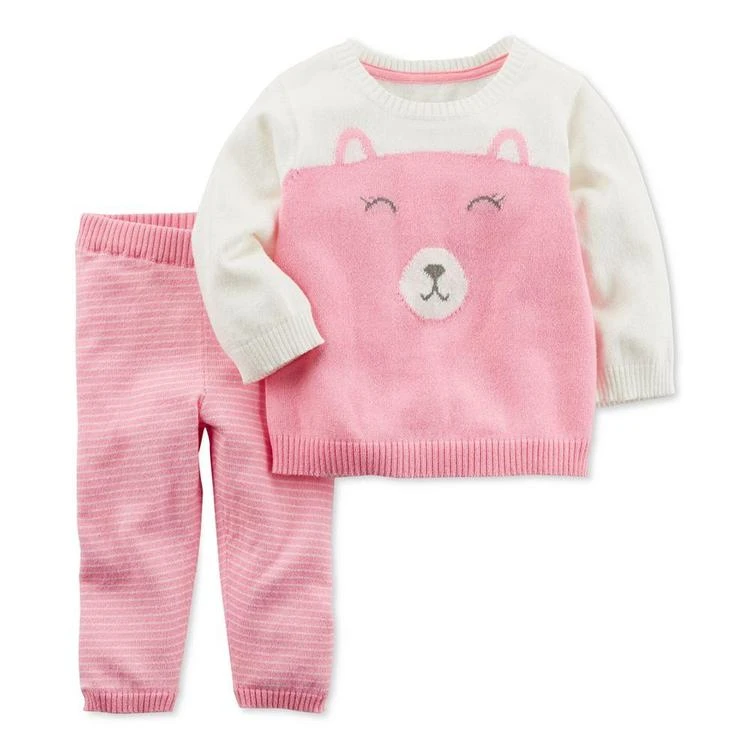 商品Carter's|女婴针织全面套头衫+长裤两件套,价格¥71,第1张图片
