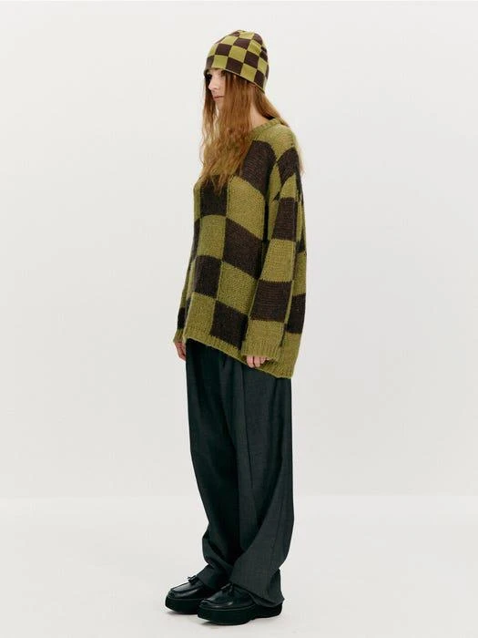 商品TheOpen Product|Wool Blend Checker Board Sweater_Green,价格¥310,第2张图片详细描述
